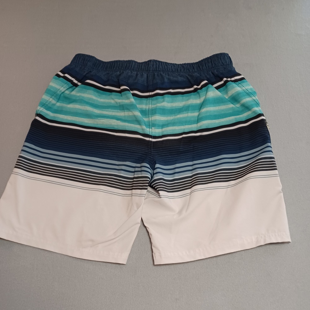 ZeroXposur Mens Swim Trunks Aqua Coast Striped Blue XL M881215